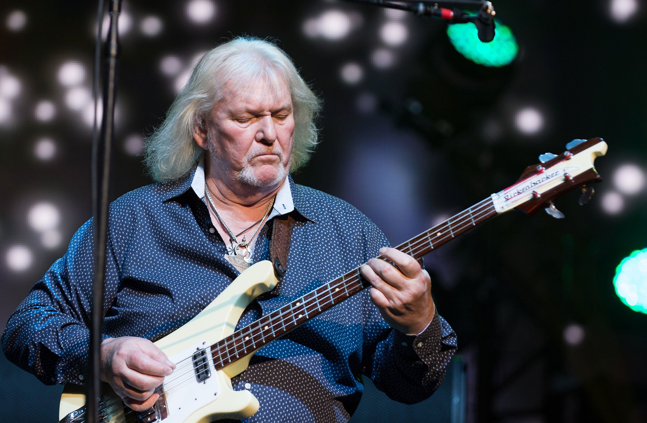 Chris Squire of the British band Yes performs at Radio City Music Hall on July 9, 2014 in New York City